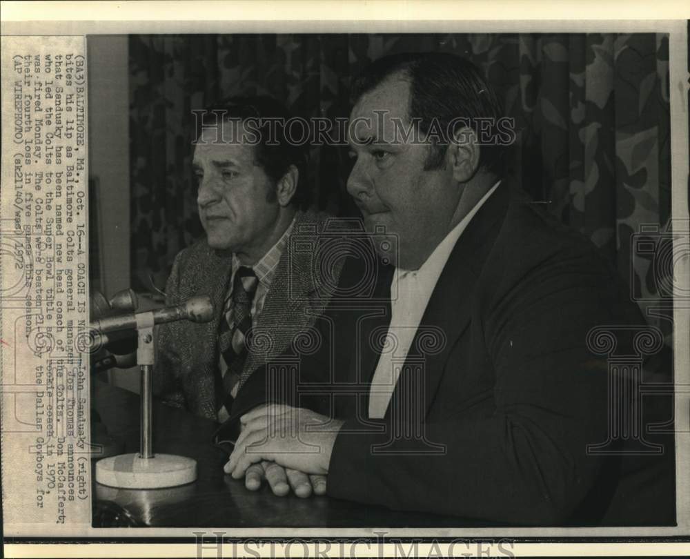 1972 Press Photo John Sandusky named Baltimore Colts head football in MD.- Historic Images