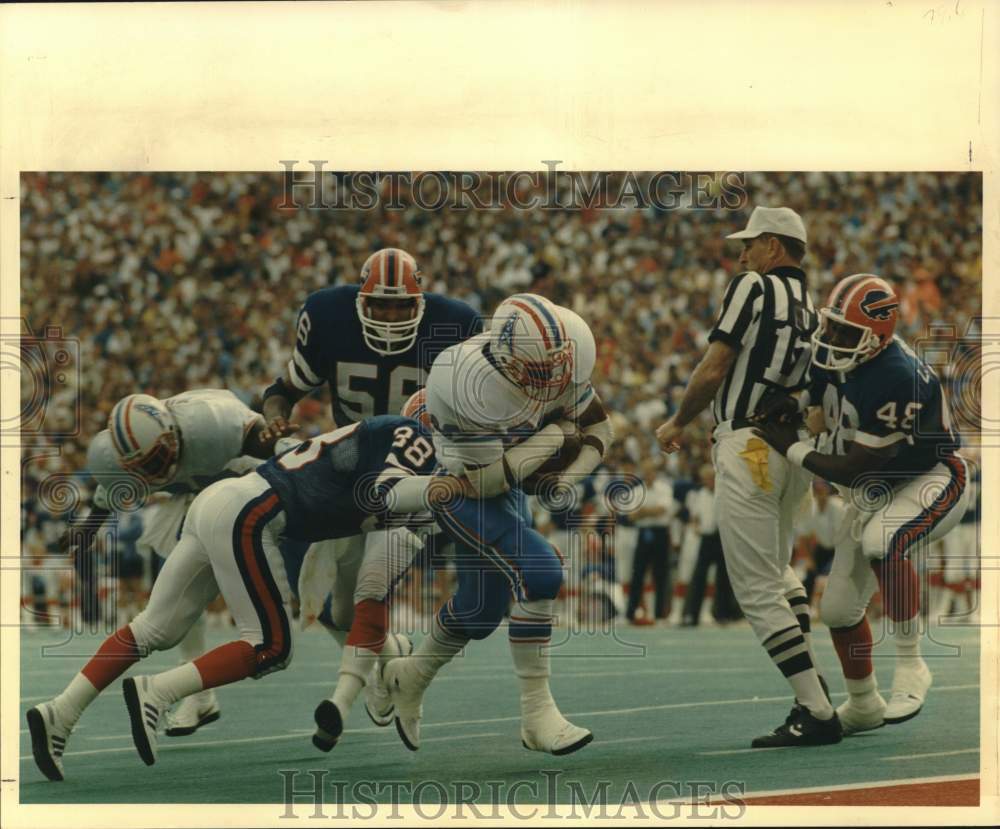 1987 Press Photo Oilers&#39; Mike Rozier makes touchdown in second quarter.- Historic Images