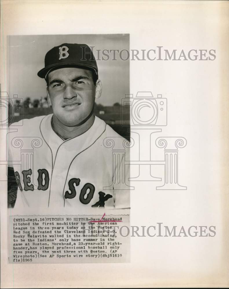 1965 Press Photo Boston Red Sox pitcher Dave Morehead. - hps06142- Historic Images