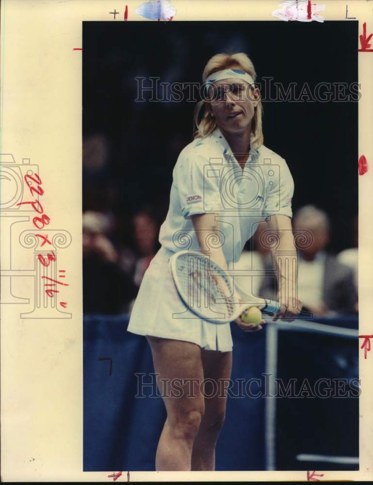 1989 Press Photo Tennis Player Martina Navratilova, Virginia Slims of Houston- Historic Images