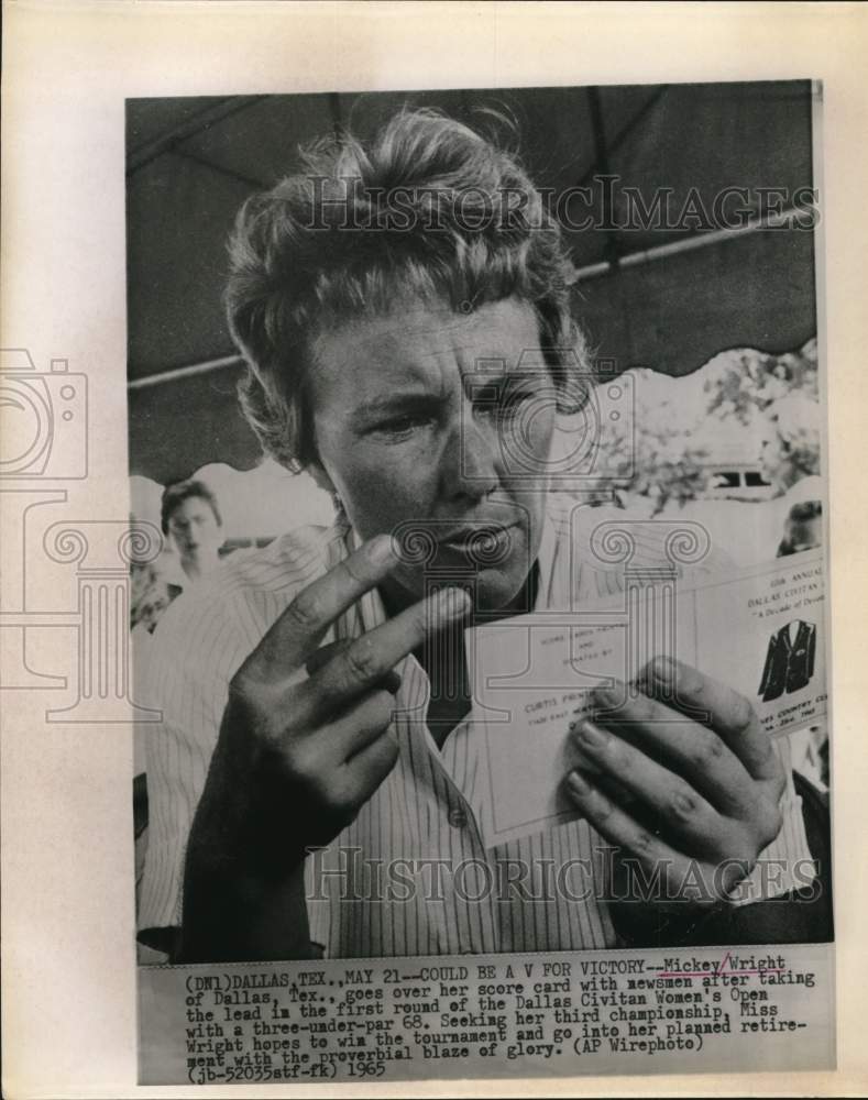1965 Press Photo Mickey Wright, Golfer at Dallas Civitan Women's Open in Texas- Historic Images