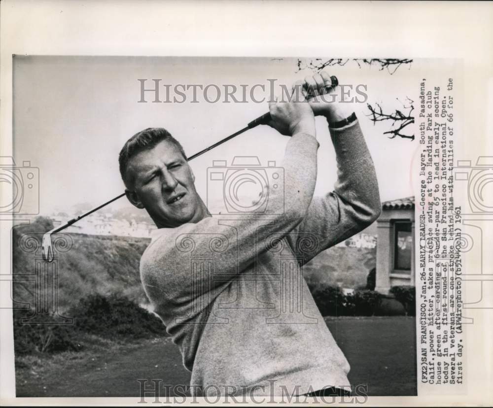 1961 Press Photo George Bayer, Golfer at Harding Park Club in San Francisco- Historic Images