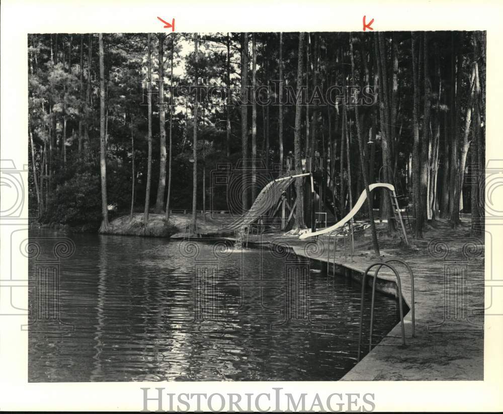 1979 Press Photo Swimming lake and campground in Texas&#39; Big Thicket - hps07283- Historic Images