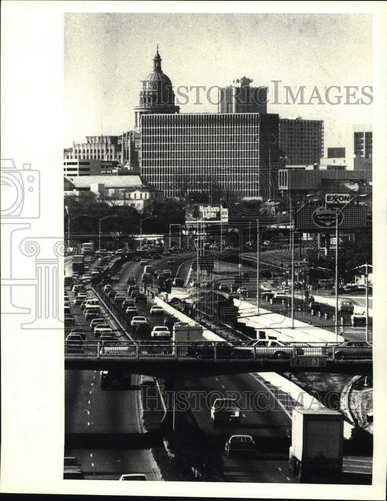 1982 Press Photo Austin, Texas rush hour traffic between Riverside and Oltorf- Historic Images