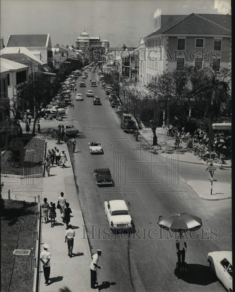 1965 Press Photo Bay Street in Nassau, Bahamas - hps08496- Historic Images