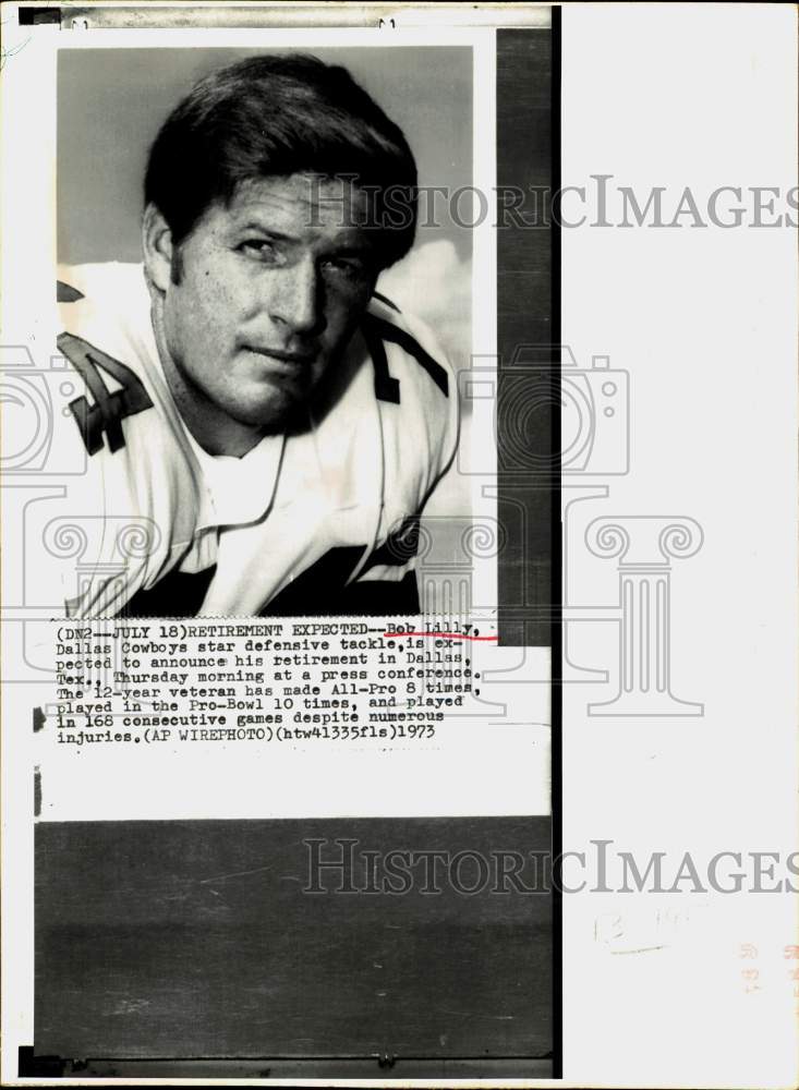 1973 Press Photo Dallas Cowboys football player Bob Lilly. - hps08712- Historic Images