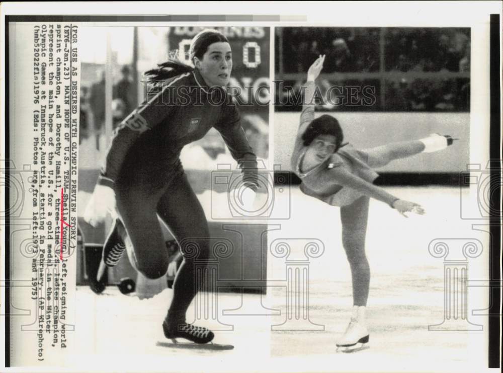 1973 Press Photo U.S. Olympic medal hopefuls Sheila Young and Dorothy Hamill- Historic Images