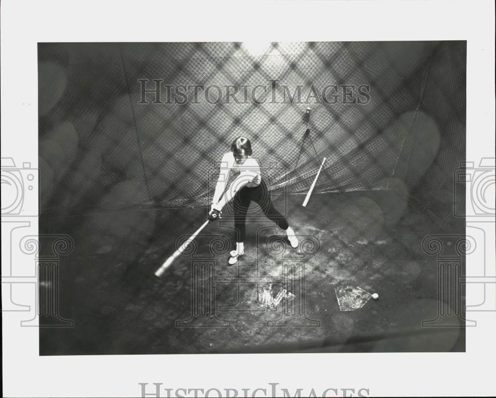 1980 Press Photo Houston Astros Baseball Catcher Alan Ashby in Batting Practice- Historic Images