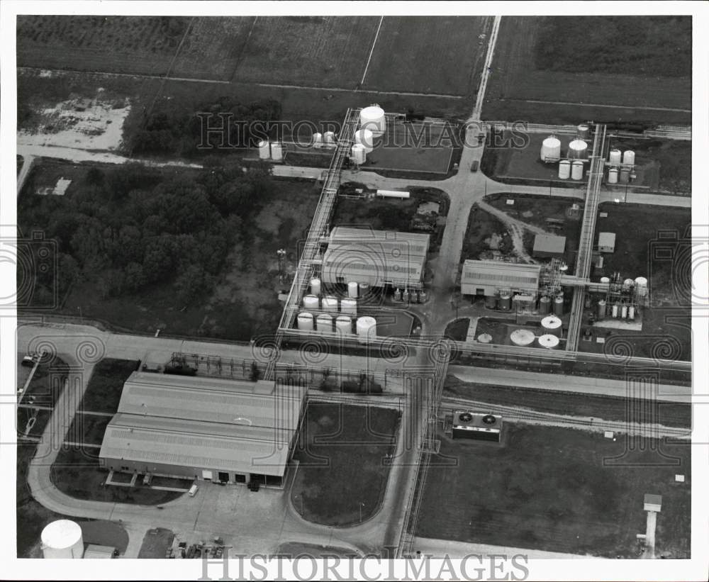 1973 Press Photo Aerial view of industrial plant in Bayport, Texas area.- Historic Images