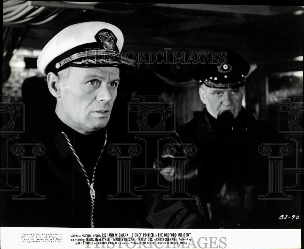 1965 Press Photo Richard Widmark in scene from Columbia&#39;s &quot;The Bedford Incident&quot;- Historic Images