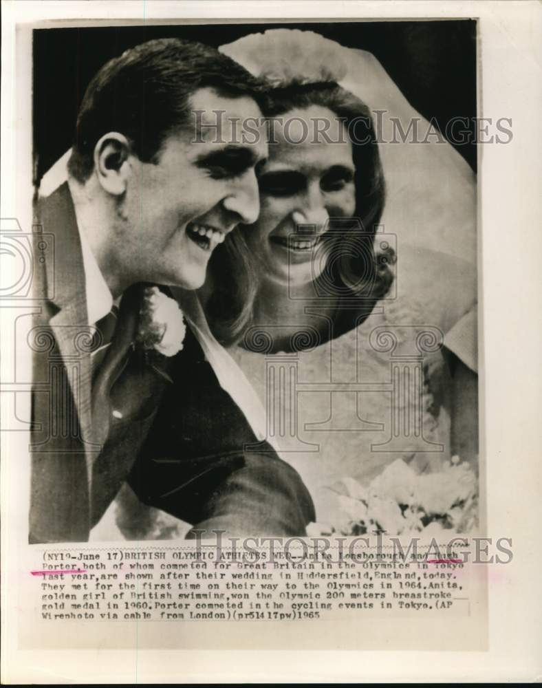 1965 Press Photo Anita Lonsbrough and Hugh Porter after Wedding in England- Historic Images