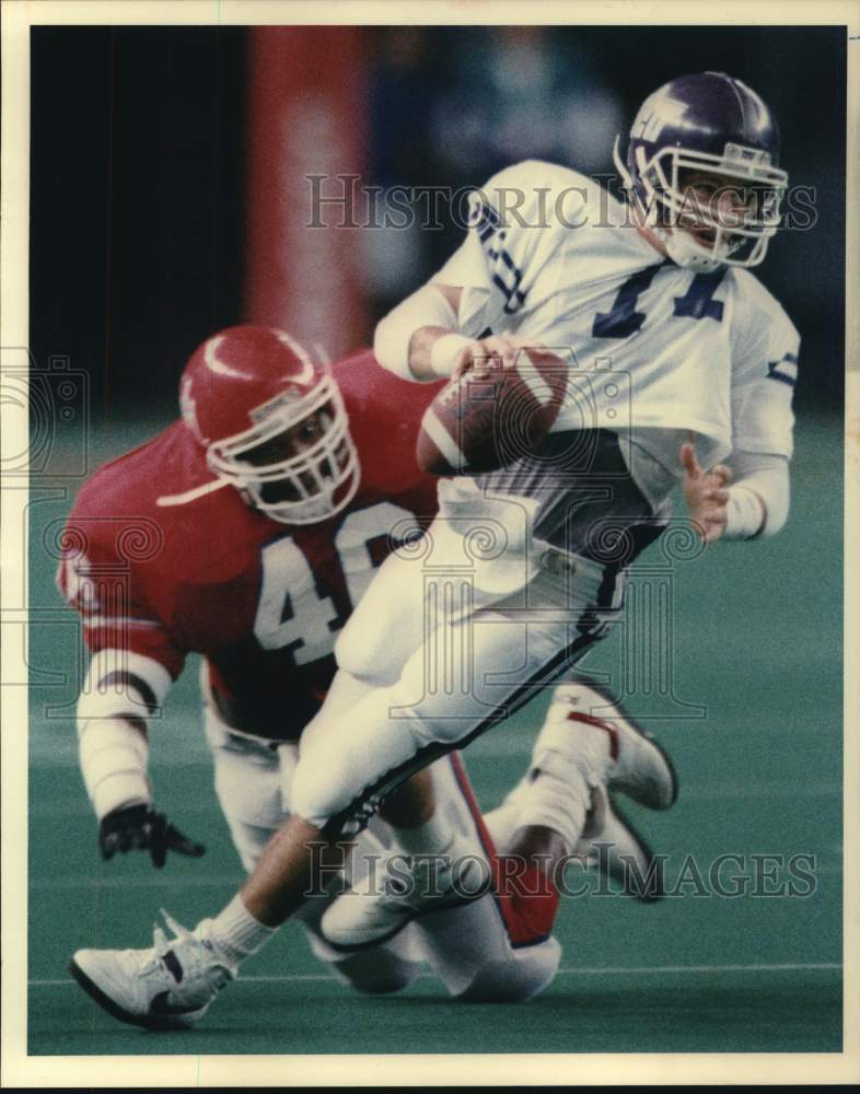 1988 Press Photo David Rascoe, Texas Christian University Football Quarterback- Historic Images