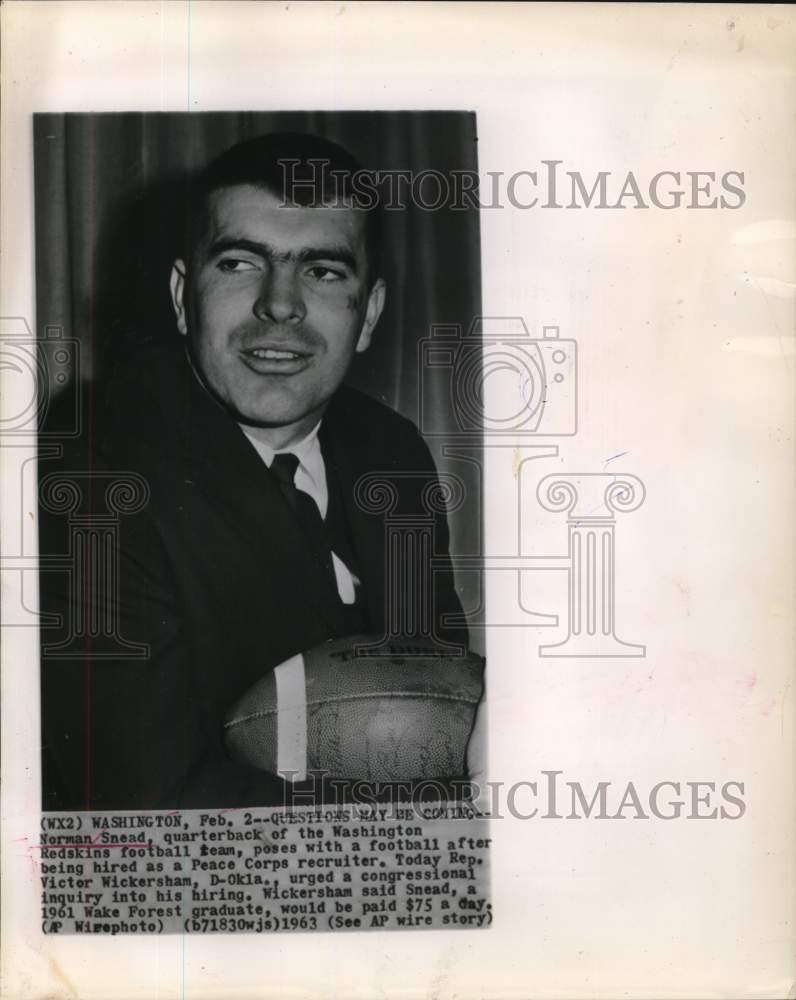 1965 Press Photo Norman Snead, Quarterback for Washington Redskin Football Team- Historic Images