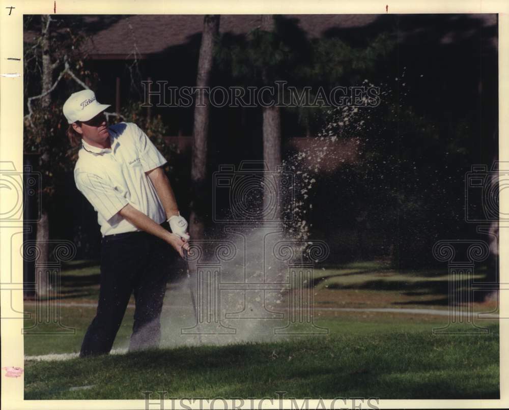 1989 Press Photo Golfer David Peoples, Tournament Players Course, The Woodlands- Historic Images