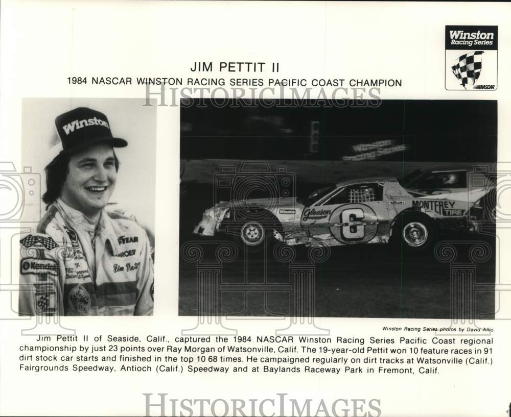 Press Photo Jim Pettit II, NASCAR Winston Racing Series Race Car Driver- Historic Images