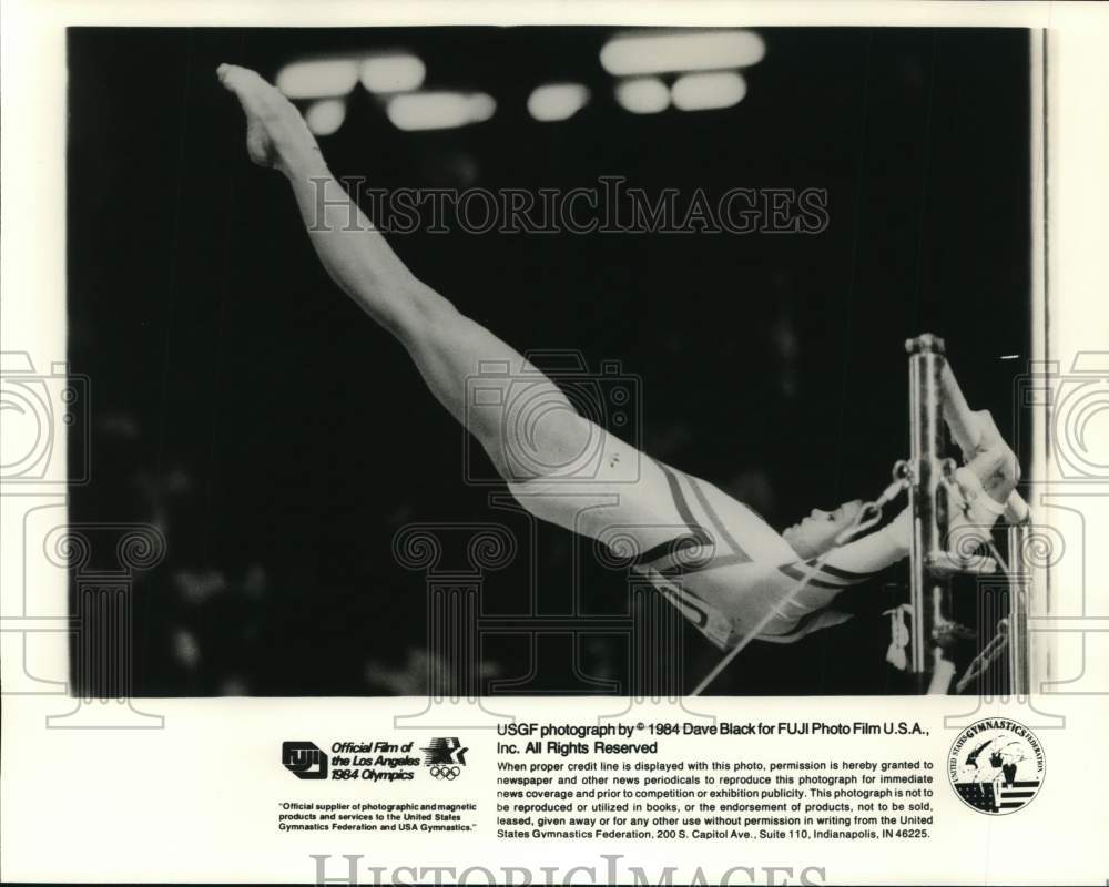 1984 Press Photo Gymnast Simona Pauca of Romania in Los Angeles Olympics- Historic Images