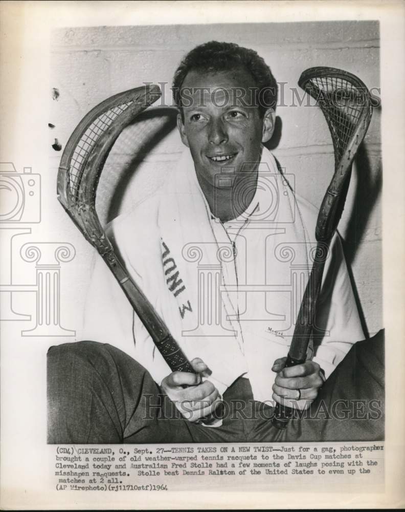 1964 Press Photo Australian Fred Stolle, Tennis Player at Davis Cup in Ohio- Historic Images