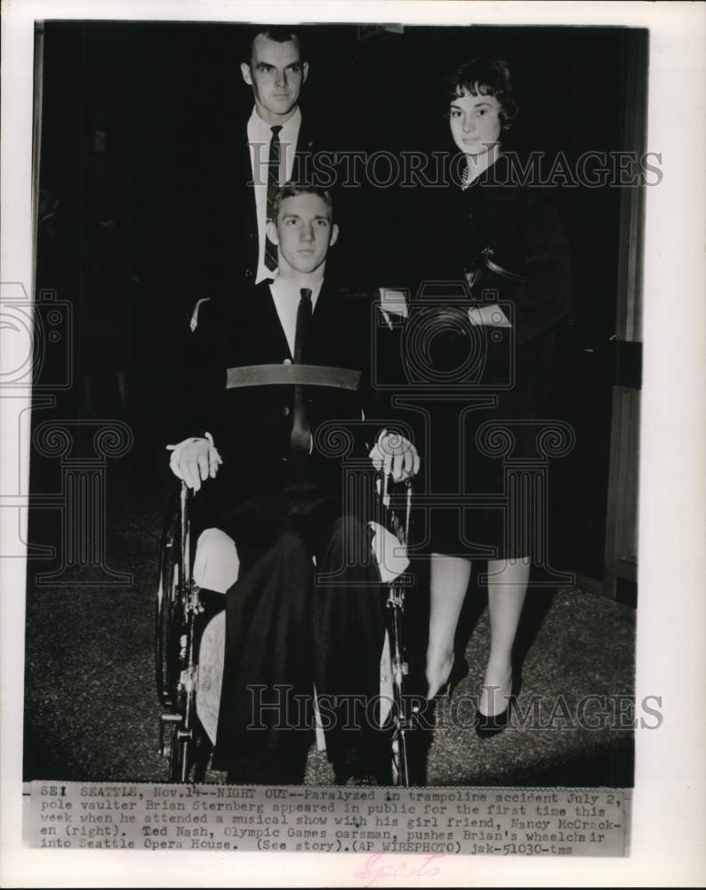 1963 Press Photo Pole Vaulter Brian Sternberg, Nancy McCracken,Ted Nash, Seattle- Historic Images