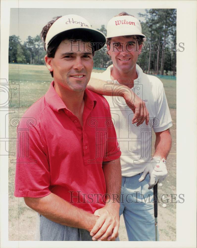 1988 Press Photo Golfers Tom & Curt Byrum at IIAO Tournament at The Woodlands- Historic Images