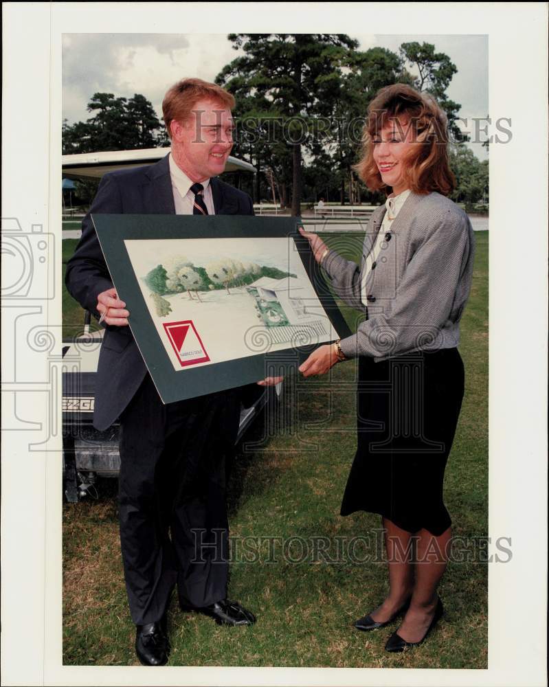 1990 Press Photo Houston Golf Association Director Duke Butler &amp; Diana Nevins- Historic Images