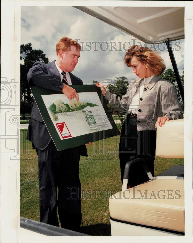 1990 Press Photo Houston Golf Association Director Duke Butler &amp; Diana Nevins- Historic Images