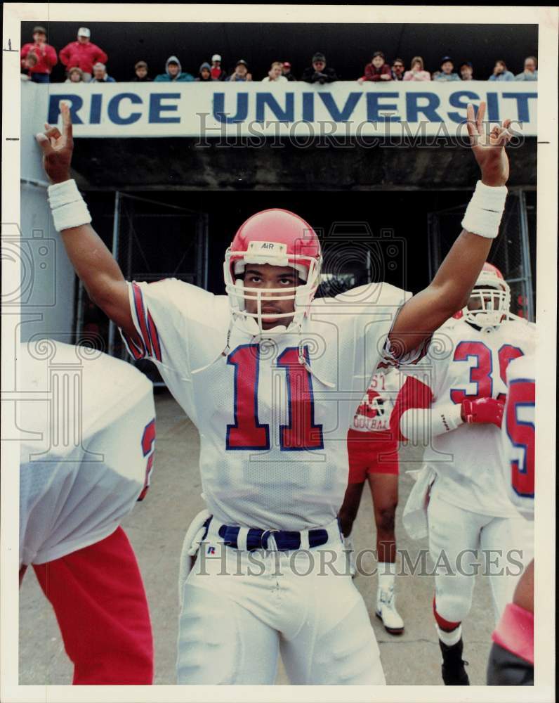 1989 Press Photo Houston college football player Andre Ware at Rice Stadium- Historic Images