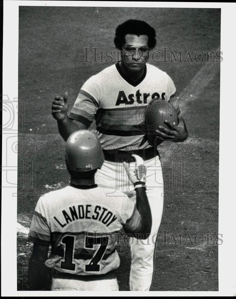 1980 Press Photo Houston Astros players Joaquin Andujar, Rafael Landestoy- Historic Images