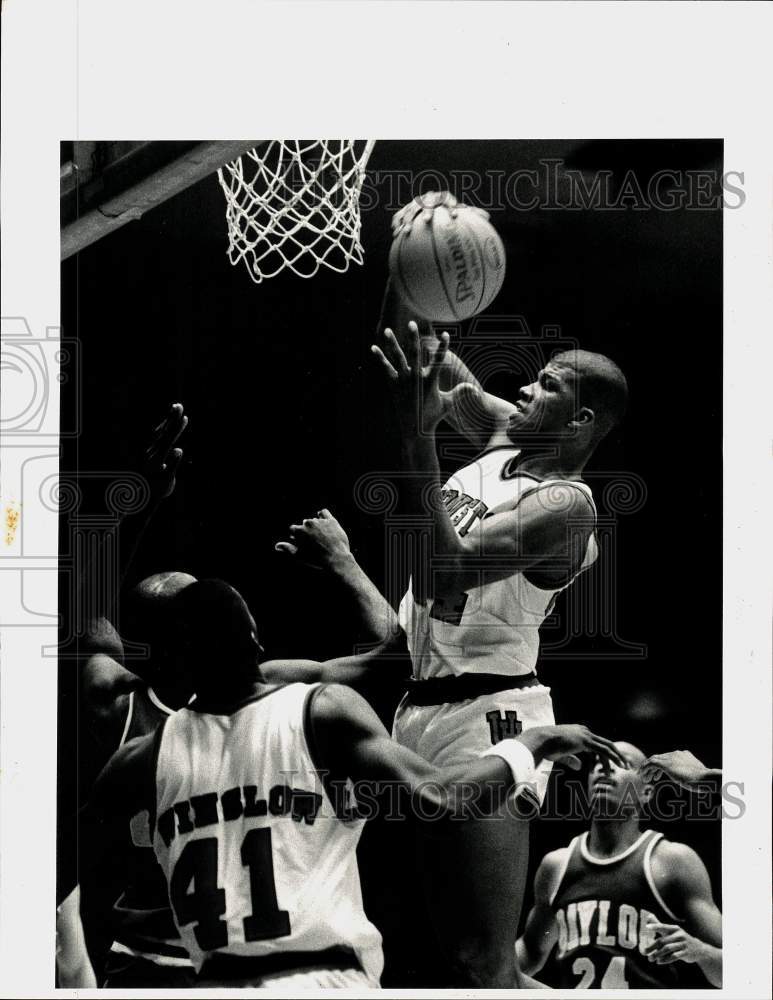 1987 Press Photo University of Houston basketball player Greg Anderson- Historic Images