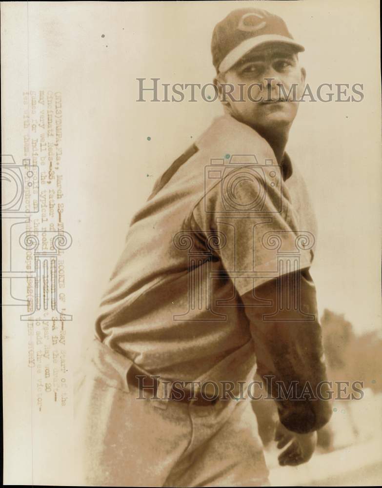 1942 Press Photo Cincinnati Reds baseball pitcher Ray Starr in Tampa, Florida- Historic Images