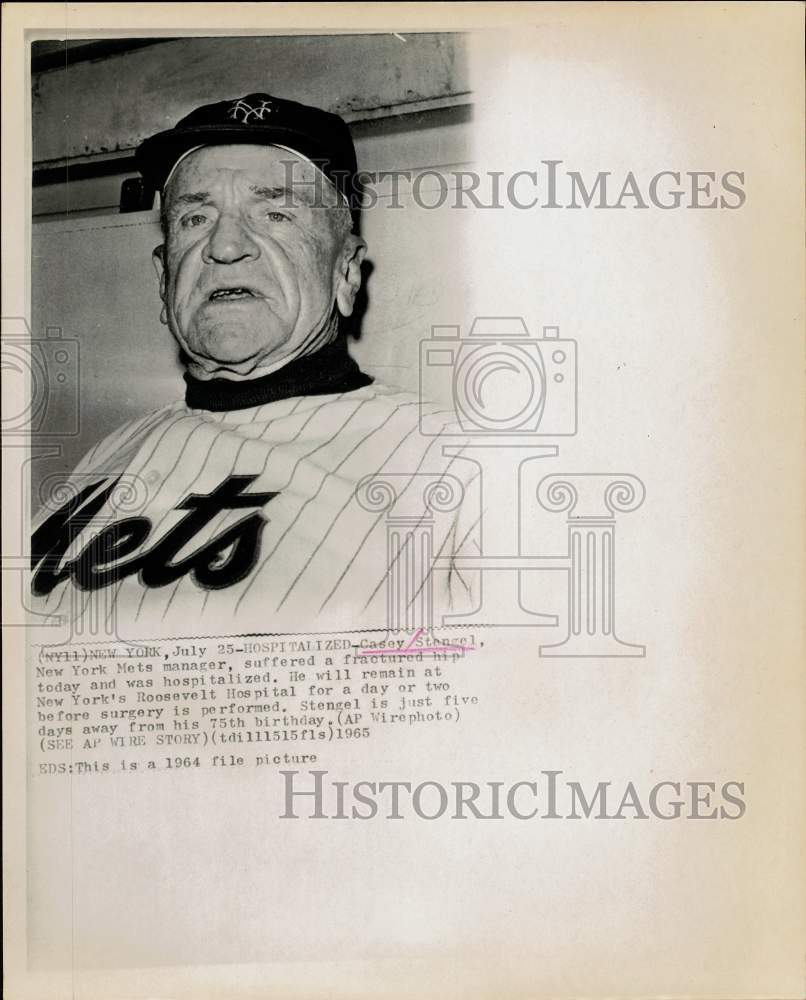 1964 Press Photo New York Mets baseball manager Casey Stengel - hps16293- Historic Images