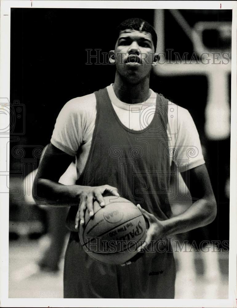 1984 Press Photo Houston college basketball player Greg Anderson - hps16441- Historic Images