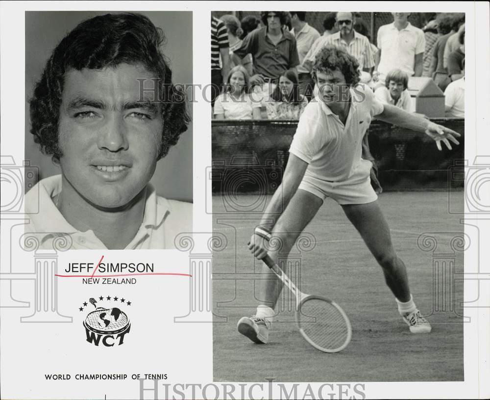 Press Photo World Championship of Tennis player Jeff Simpson of New Zealand- Historic Images