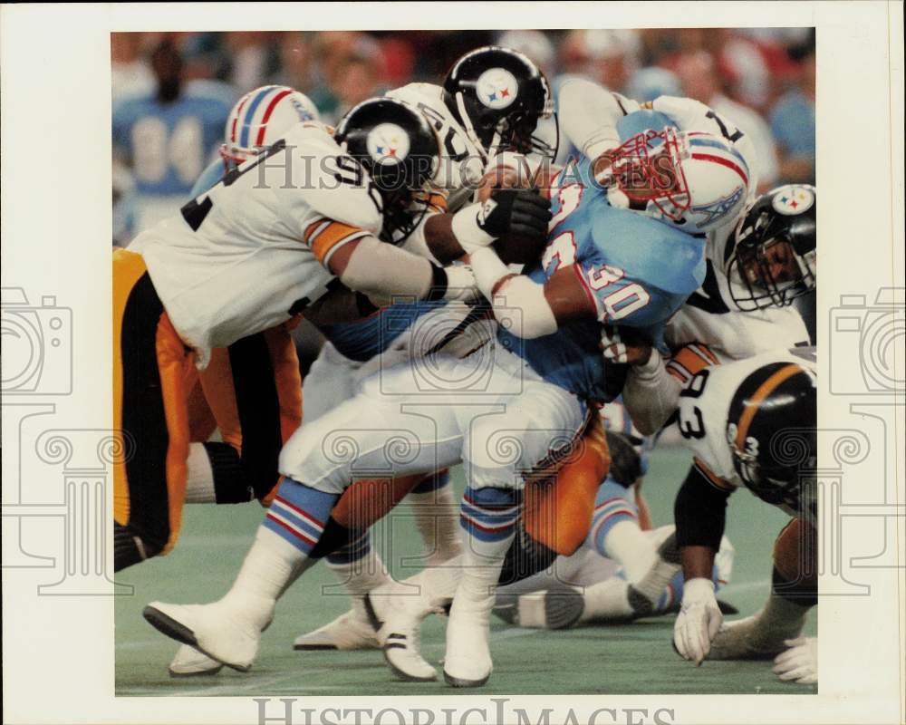 1987 Press Photo Houston Oilers football player Mike Rozier vs. Pitttsburgh- Historic Images