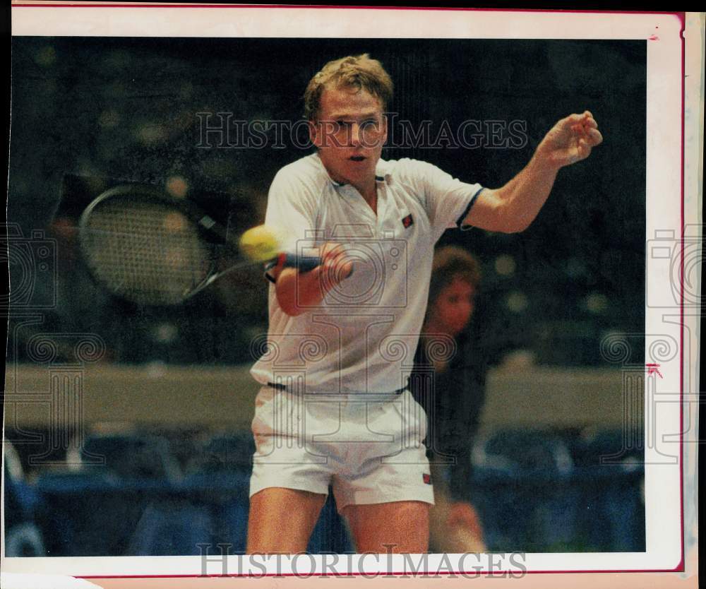 1986 Press Photo Tennis Player Richey Reneberg at Sam Houston Coliseum, Houston- Historic Images