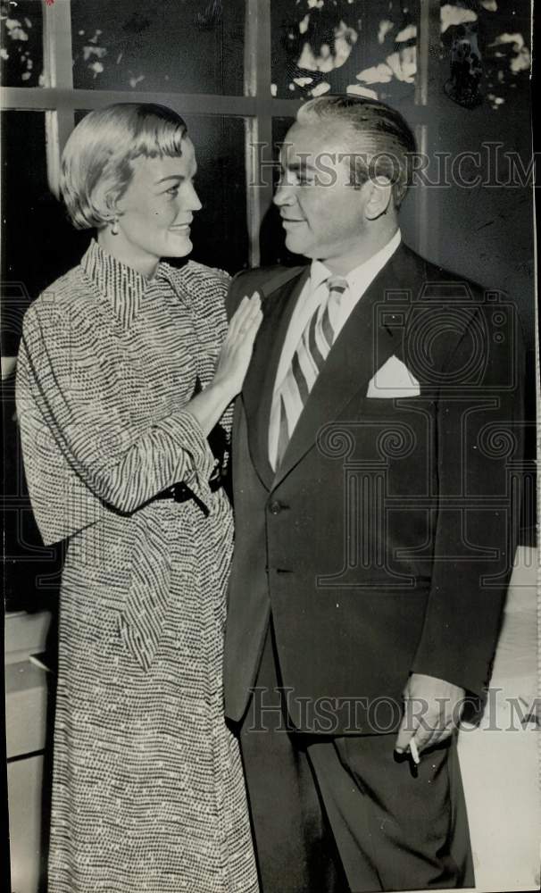 1956 Press Photo Former Boxer Barney Ross &amp; Wife - hps17122- Historic Images