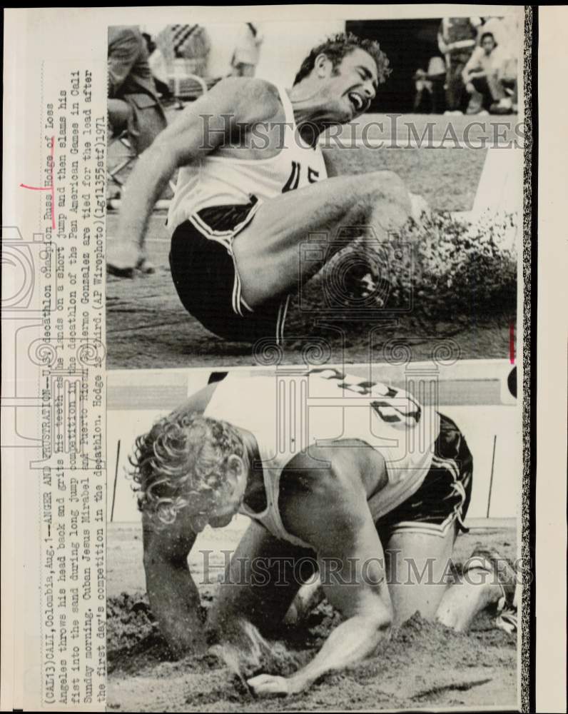 1971 Press Photo Decathlon athlete Russ Hodge at Pan Am Games in Cali, Colombia- Historic Images