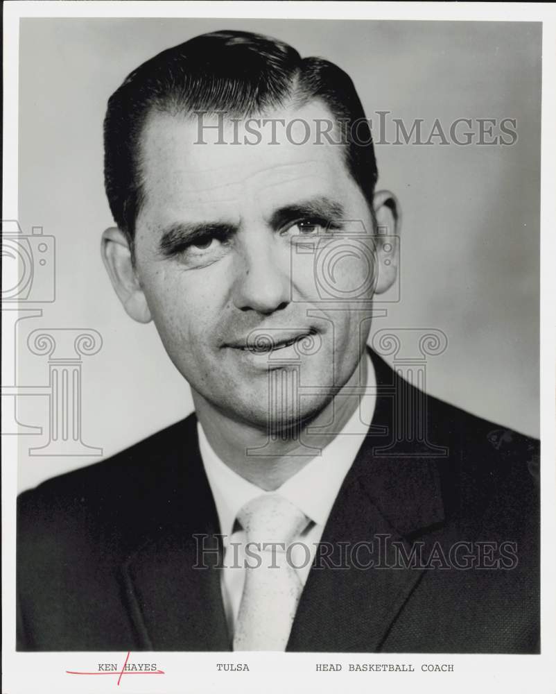 Press Photo University of Tulsa Head Basketball Coach Ken Hayes - hps19056- Historic Images