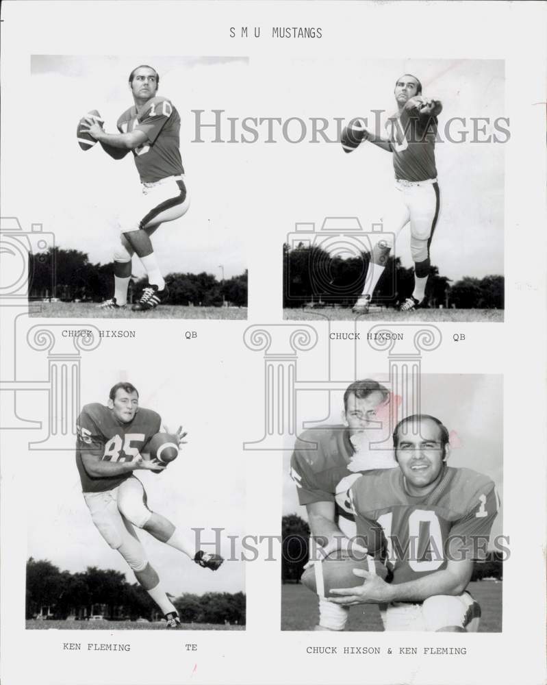 1970 Press Photo Southern Methodist Football Players Chuck Hixson &amp; Ken Fleming- Historic Images