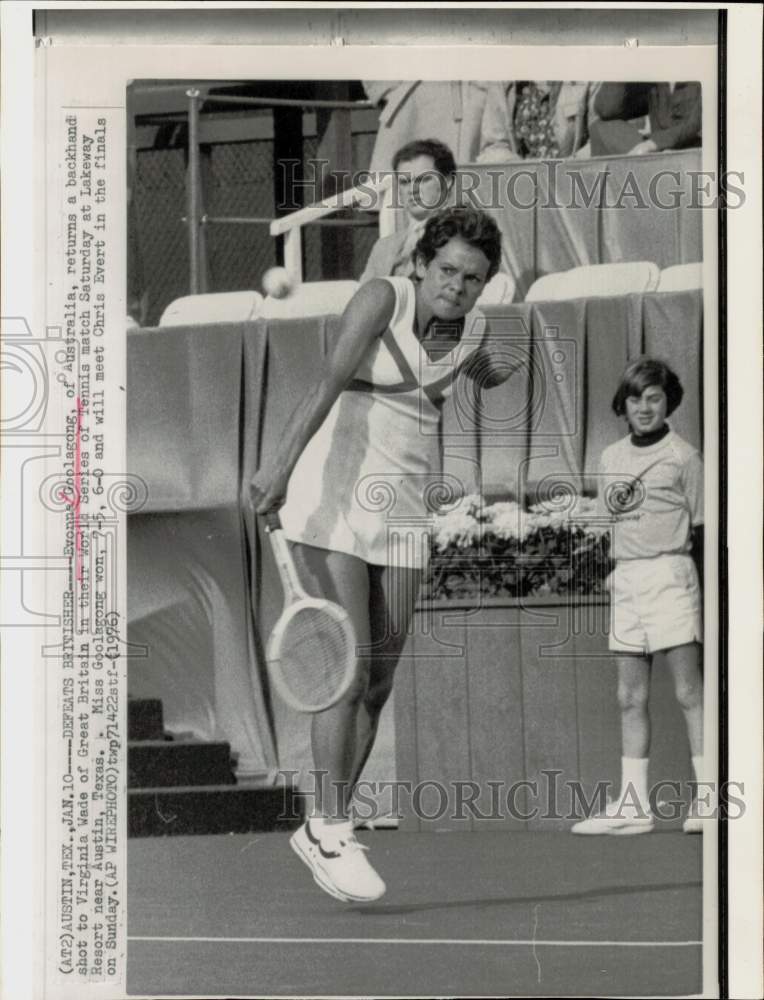 1976 Press Photo Tennis Player Evonne Goolagong Plays at Lakeway Resort, Austin- Historic Images