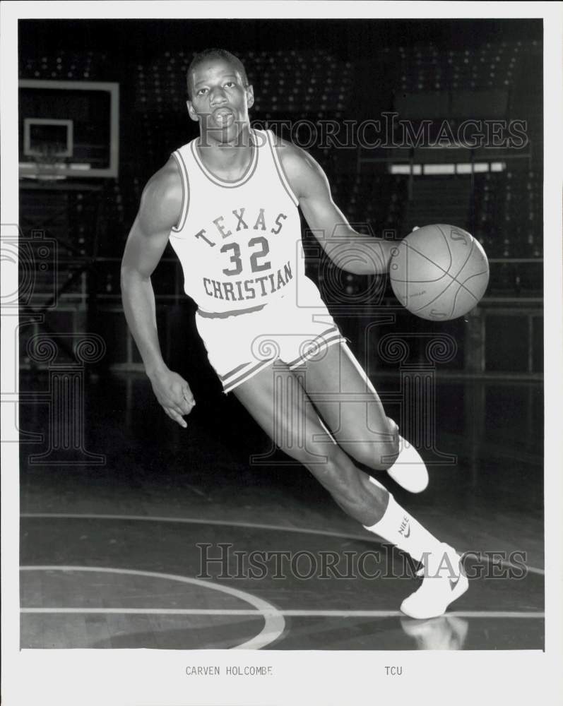 Press Photo Texas Christian University Basketball Player Carven Holcombe- Historic Images