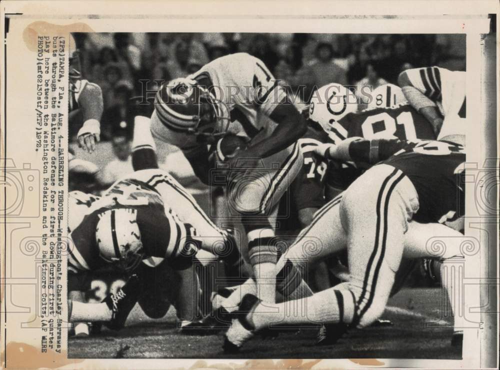 1972 Press Photo Washington Football Player Charley Harraway Makes 1st Down, FL- Historic Images