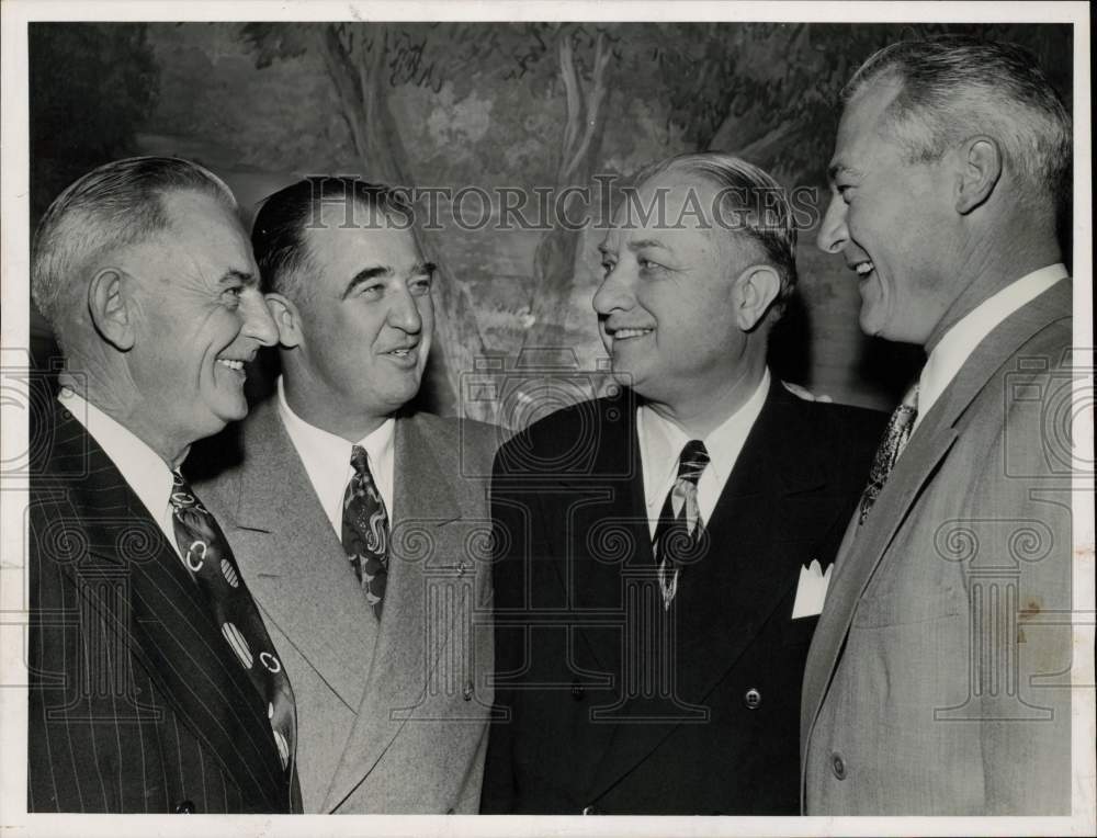 1958 Press Photo Baseball Player Alvin Gardner Meets with Men in Suits- Historic Images