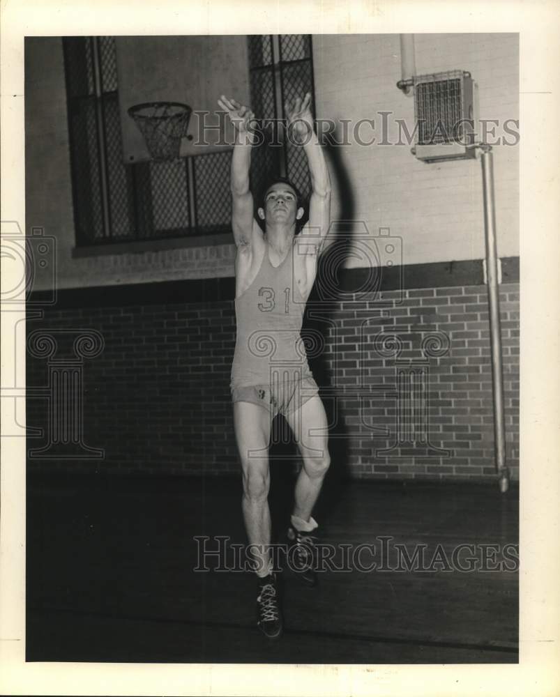 1959 Press Photo Basketball Player C.P. Embrey Takes Shot - hps20224- Historic Images