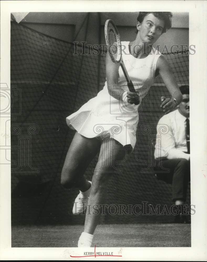 Press Photo Tennis Player Kerry Melville Tracks Ball - hps20416- Historic Images