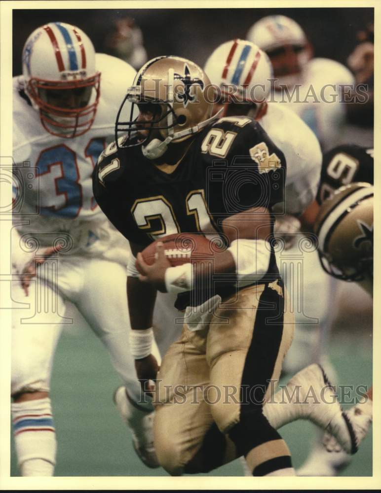 1987 Press Photo New Orleans Saints Football Player Dalton Hilliard Runs Ball- Historic Images