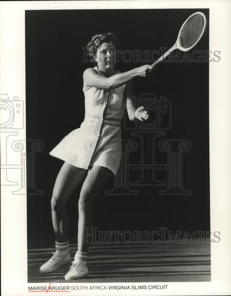 Press Photo Tennis Player Marise Kruger His Return Shot - hps21219- Historic Images