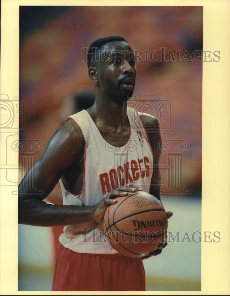 1988 Press Photo Houston Rockets basketball player Buck Johnson - hps21645- Historic Images