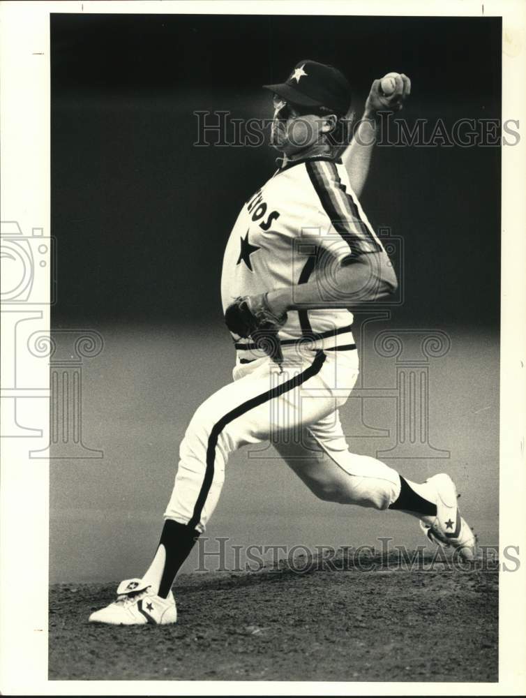 1987 Press Photo Houston Astros Baseball Player Charlie Kerfeld Pitches- Historic Images