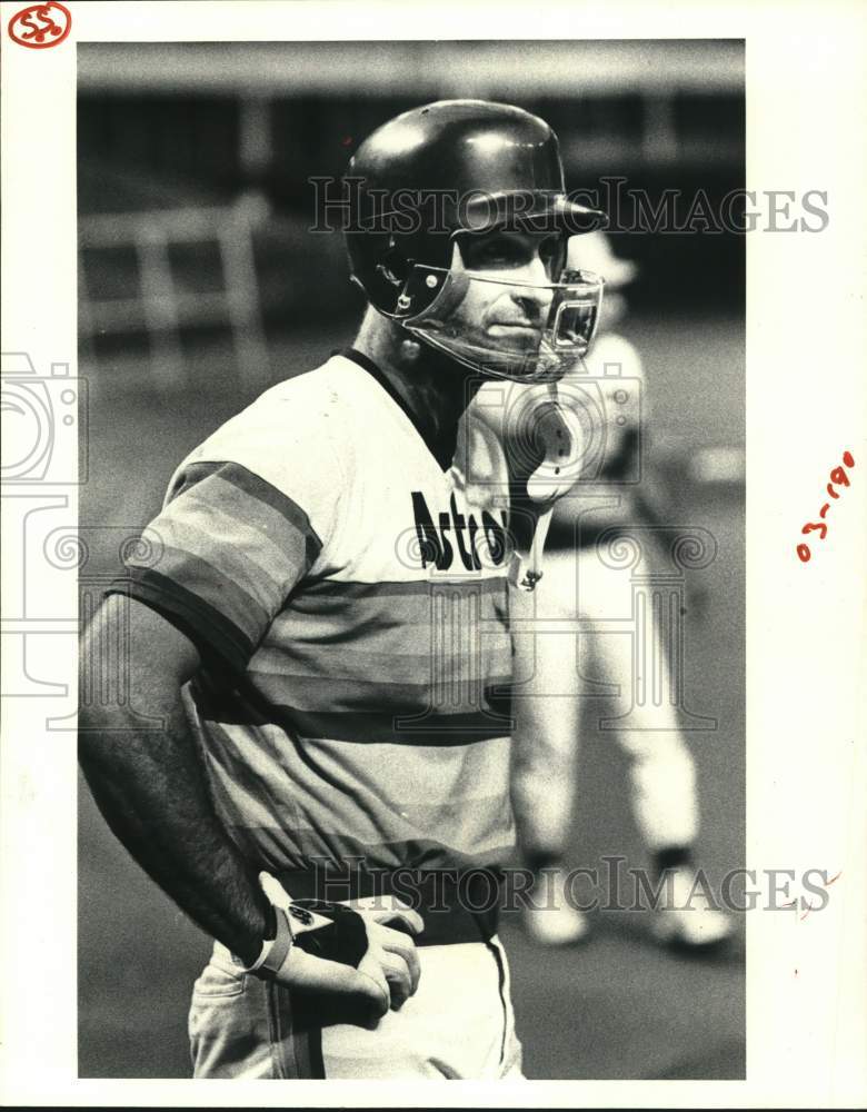 1980 Press Photo Houston Astros Baseball Player Art Howe Wears Face Shield- Historic Images