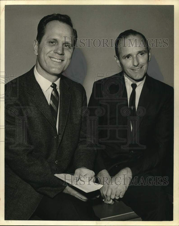 1967 Press Photo Rice athletic administrators Gil Bartosh, Augie Erfur ...